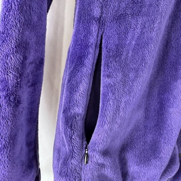 Merrell Purple Fuzzy Plush Full Zip Jacket Hooded Thumb Holes Outdoor Hiking M - Picture 4 of 12